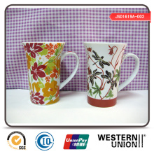 Tall Flower Printing Porcelain Mug